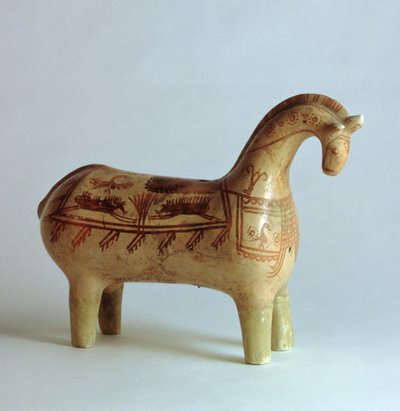 Painted Horse Rhyton, from Susa, Iran by Elamite